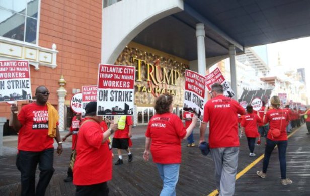 Atlantic City Local 54 on Strike outside Trump Taj Mahal