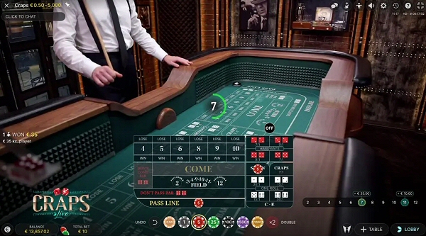 Live Dealer Craps Evolution Gaming 